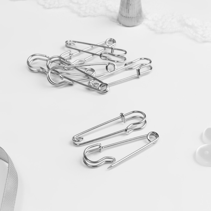 Булавки шляпные, 45 мм, 10 шт, цвет серебряный Булавки шляпные, 45 мм, 10 шт, цвет серебряный