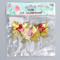 Декор для творчества « Новогодняя веточка», в наборе 3 шт., размер 1 шт. — 8,5 × 4,5 × 1,5 см Декор для творчества « Новогодняя веточка», в наборе 3 шт., размер 1 шт. — 8,5 × 4,5 × 1,5 см