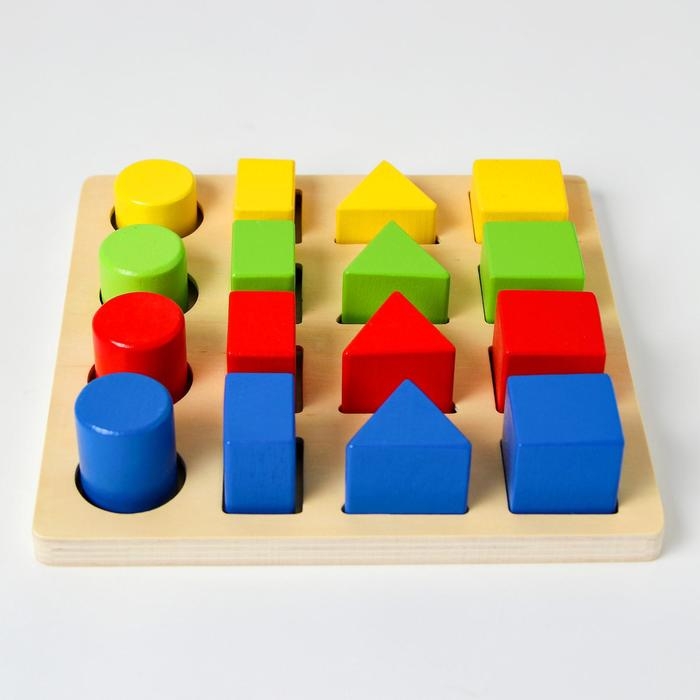 Головоломка &laquo;Изучаем цвета и фигуры&raquo;, 16 объёмных фигур