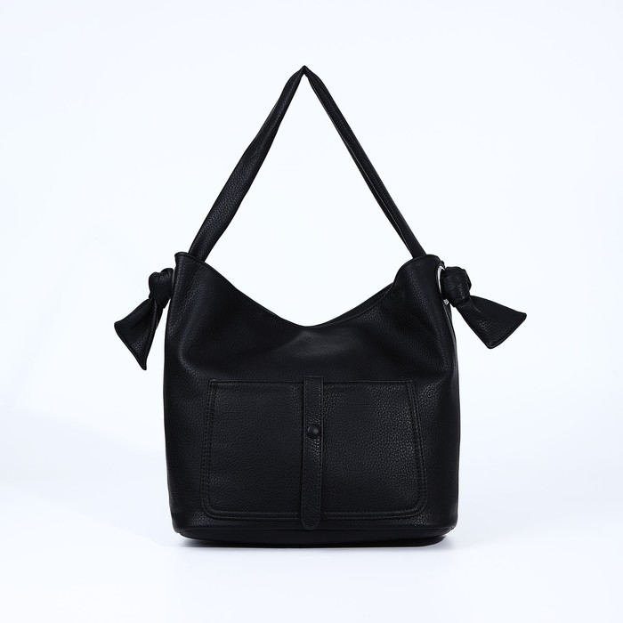 Сумка-тоут на молнии, 2 наружных кармана, цвет чёрный Сумка-тоут на молнии, 2 наружных кармана, цвет чёрный