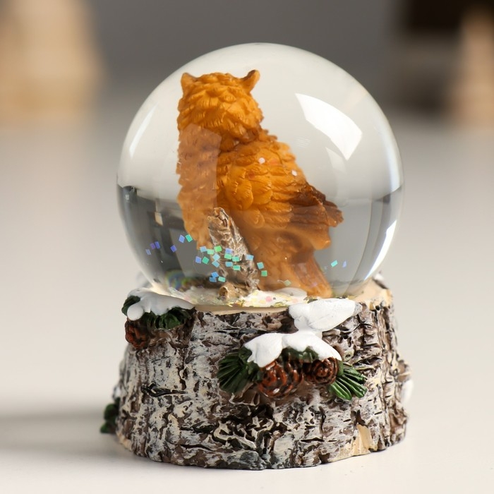 Сувенир полистоун водяной шар Сувенир полистоун водяной шар "Филин" 4,5х4,5х6,5 см