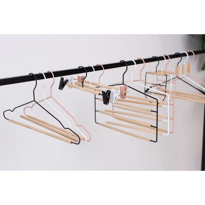 Плечики - вешалка для брюк и юбок LaDо́m Laconique, 36,5&times;31&times;1,1 см, многоуровневая, цвет белый