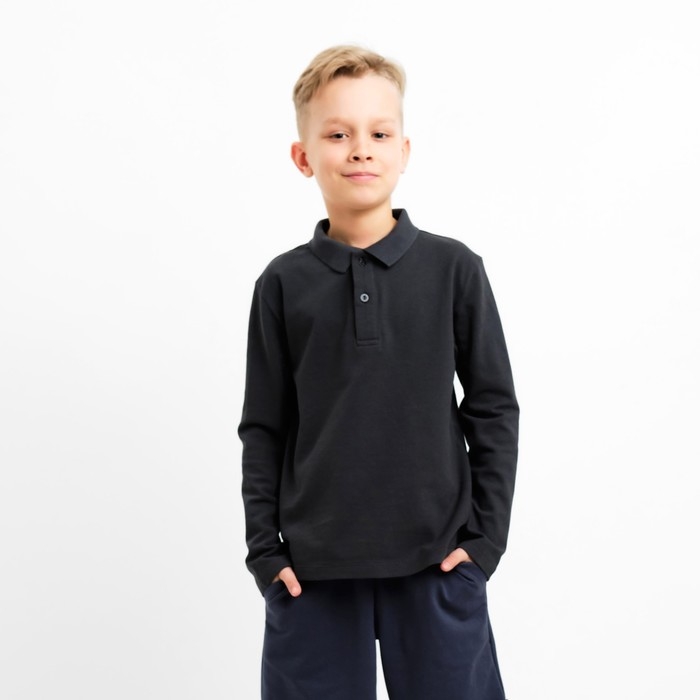 Джемпер (поло) детский MINAKU цвет графит, рост 104