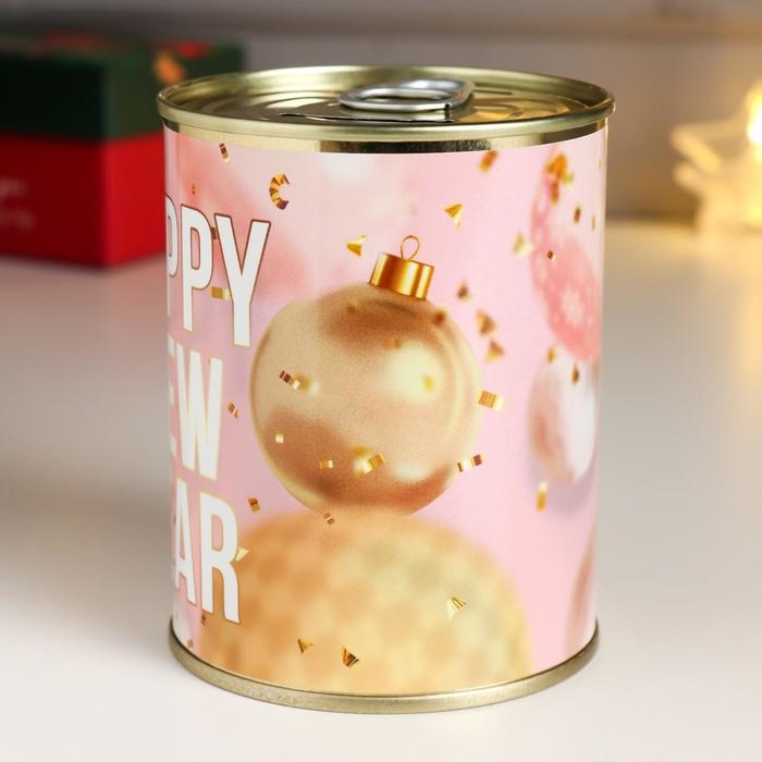 Копилка-подарок металл Копилка-подарок металл "Happy New Year"