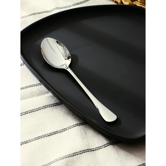 Ложка десертная из нержавеющей стали Доляна «Таун», длина 18,5 см, толщина 2 мм, цвет серебряный Ложка десертная из нержавеющей стали Доляна «Таун», длина 18,5 см, толщина 2 мм, цвет серебряный