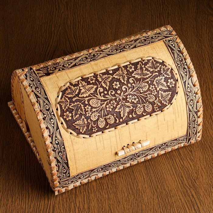 Хлебница &laquo;Ягодка&raquo;, 24&times;20&times;15 см, береста