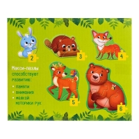 Макси-пазлы &laquo;Лесные жители&raquo;, 5 пазлов, 20 деталей