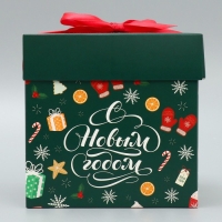 Коробка подарочная новогодняя складная &laquo;Новогодние сладости&raquo;, 15 х 15 х 15 см, Новый год