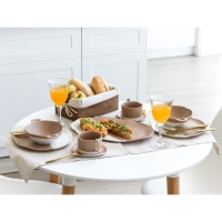 Чайная пара керамическая &laquo;Монблан&raquo;, 2 предмета: кружка 220 мл, блюдце 13х13,6 см