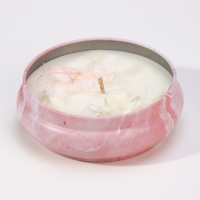 Свеча ароматическая из соевого воска с сухоцветом "Свежий нектарин", 3х8,5 см, 110 г