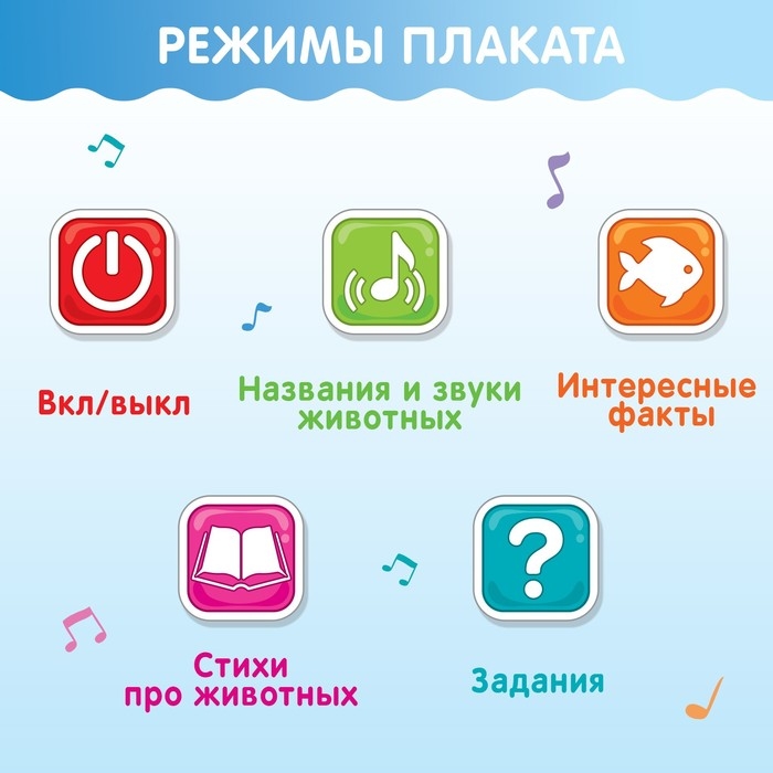 Говорящий электронный плакат &laquo;Морской мир&raquo;, звуковые эффекты