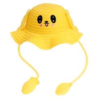 Панама "Милый зайка", уши поднимаются р-р 52-54 цвет жёлтый Панама "Милый зайка", уши поднимаются р-р 52-54 цвет жёлтый