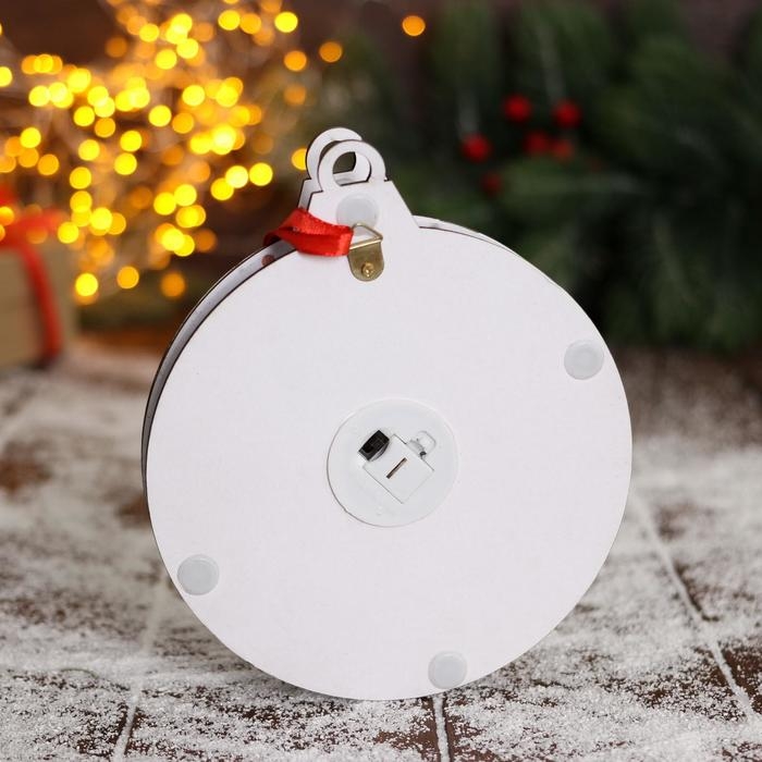 Украшение ёлочное "Новогодний шар с Дедом Морозом" 15х15 см