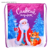 Новый год. Сумка под сладости 290 х 340 мм, «Сладкий подарок» (мягкий полиэстер плотностью 210D) Новый год. Сумка под сладости 290 х 340 мм, «Сладкий подарок» (мягкий полиэстер плотностью 210D)