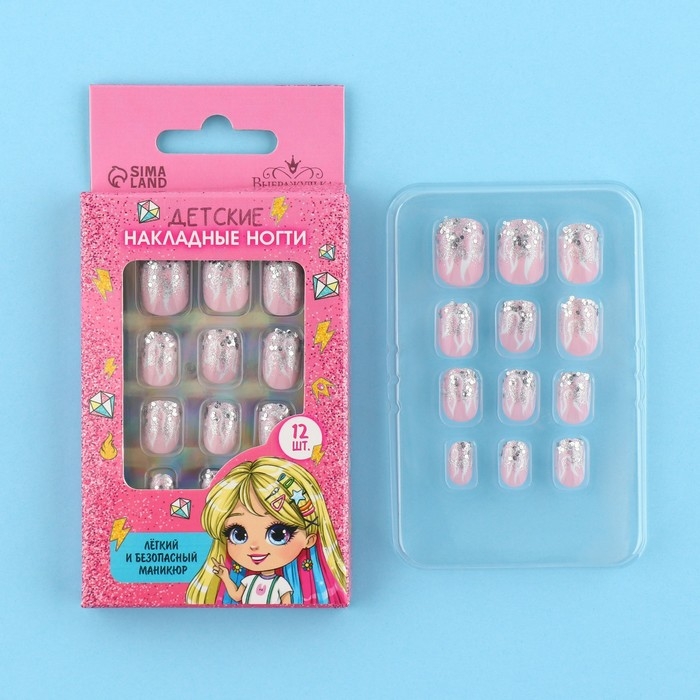 Детские накладные ногти &laquo;Огонь&raquo;, 12 шт