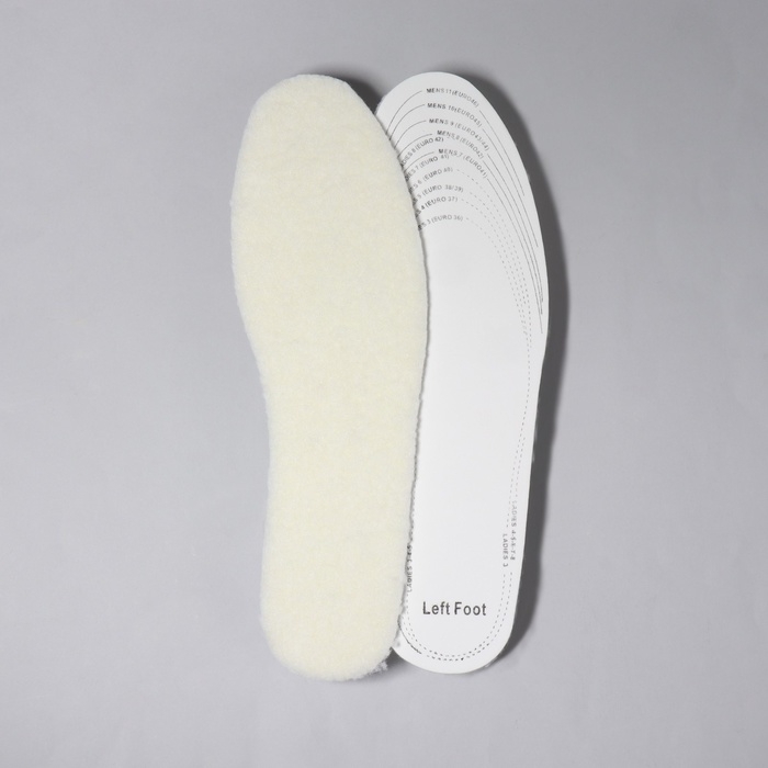 Стельки для обуви, универсальные, двухслойные, р-р RU до 46 (р-р Пр-ля до 46), 29 см, пара, цвет бежевый