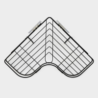 Полка угловая Доляна, 2 крючка, 26&times;26&times;10 см, цвет чёрный