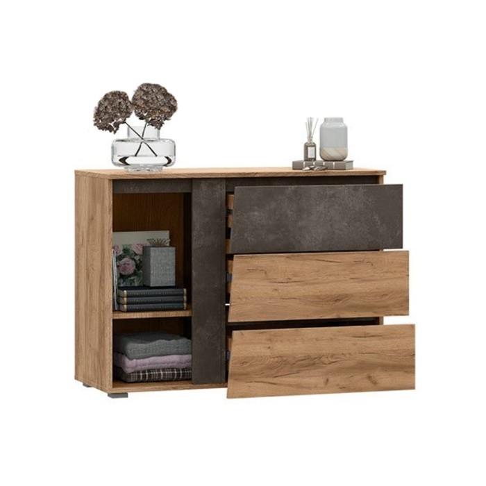 Комод Соренто, 1002х418х750, Дуб крафт/Бетон темный Комод Соренто, 1002х418х750, Дуб крафт/Бетон темный
