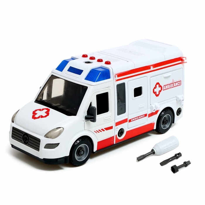 Конструктор винтовой &laquo;Скорая помощь&raquo;, свет, звук, инерция, 50 деталей