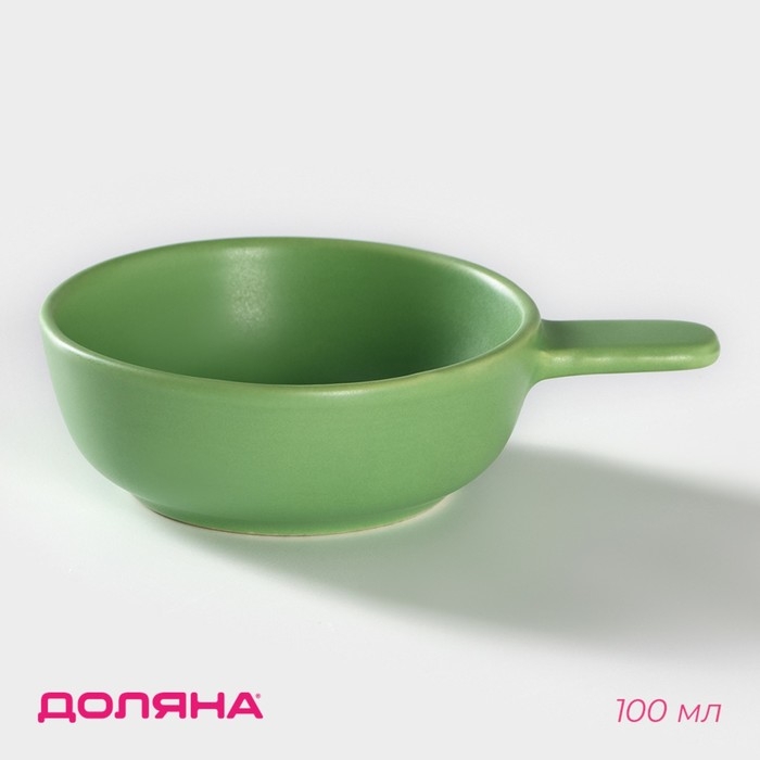 Кокотница из жаропрочной керамики Доляна «Базилик», 100 мл, цвет зелёный Кокотница из жаропрочной керамики Доляна «Базилик», 100 мл, цвет зелёный