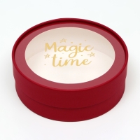 Коробка - тубус 2 в 1, с прозрачной крышкой "Винный", 21 х 7 - 18 х 6 см