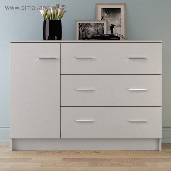 Комод 3 ящика с 1 дверью Лофт, Белый Комод 3 ящика с 1 дверью Лофт, Белый