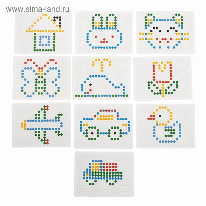 Магнитный планшет для рисования «Пуговки», большой, 10 трафаретов, 266 ячеек, 126 пуговок Магнитный планшет для рисования «Пуговки», большой, 10 трафаретов, 266 ячеек, 126 пуговок
