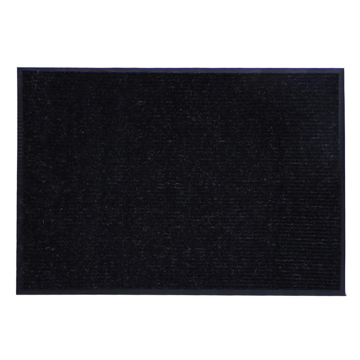 Коврик придверный влаговпитывающий, ребристый, &laquo;Стандарт&raquo;, 90&times;120 см, цвет чёрный