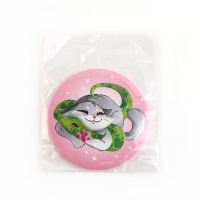 Зеркало карманное новогоднее «Новый год: Котенок», диам.7 см Зеркало карманное новогоднее «Новый год: Котенок», диам.7 см