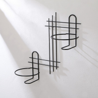 Подвес для кашпо, настенный, d = 16 см, чёрный, &laquo;Прямая-2&raquo;