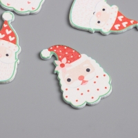 Декор для творчества дерево "Дедушки Морозы" набор 10 шт 2,8х1,9 см