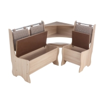 Кухонный уголок А-15, 1500х1040х950, Ясень шимо светлый В-07/Рогожка темная