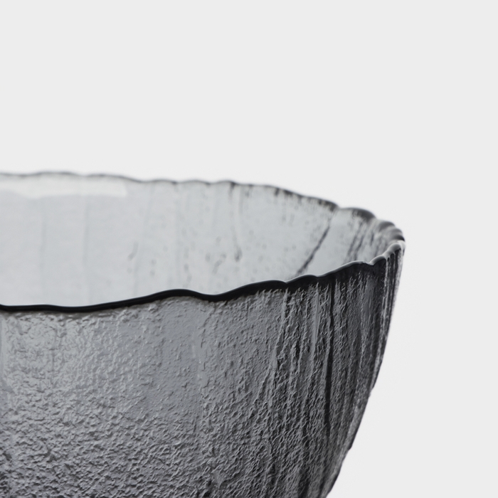 Салатник стеклянный &laquo;Вулкан&raquo;, d=13 см, цвет графит