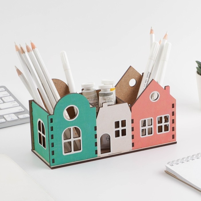 Органайзер для канцелярии, тройной &laquo;Домик&raquo;