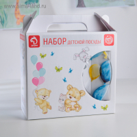 Набор детской посуды Доляна &laquo;Шарик&raquo;, 3 предмета: кружка 200 мл, миска 450 мл, тарелка d=20 см