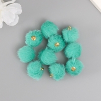 Декор для творчества искусственный мех "Шарик" бирюзовый набор 10 шт, d=2 см Декор для творчества искусственный мех "Шарик" бирюзовый набор 10 шт, d=2 см