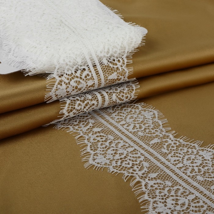 Кружево реснички, 105 мм &times; 9 &plusmn; 0,5 м, в бобине 3 шт по 3 м, цвет белый