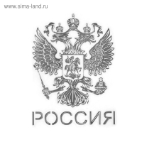 Наклейка на авто "Герб России", 6&times;4.5 см, хром