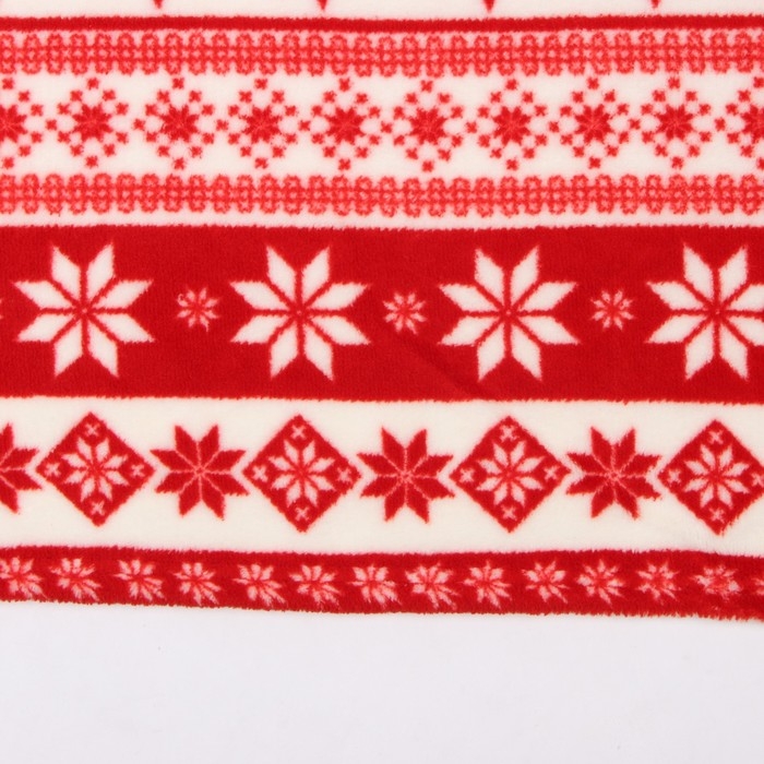 Плед Этель "Новогодний узор" 180*200 см,100% п/э, корал-флис 220 гр/м2