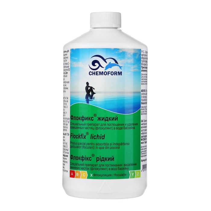 Флокулянт для поглощения и удаления взвешенных частиц в воде бассейна Флокфикс жидкий 1 л Флокулянт для поглощения и удаления взвешенных частиц в воде бассейна Флокфикс жидкий 1 л