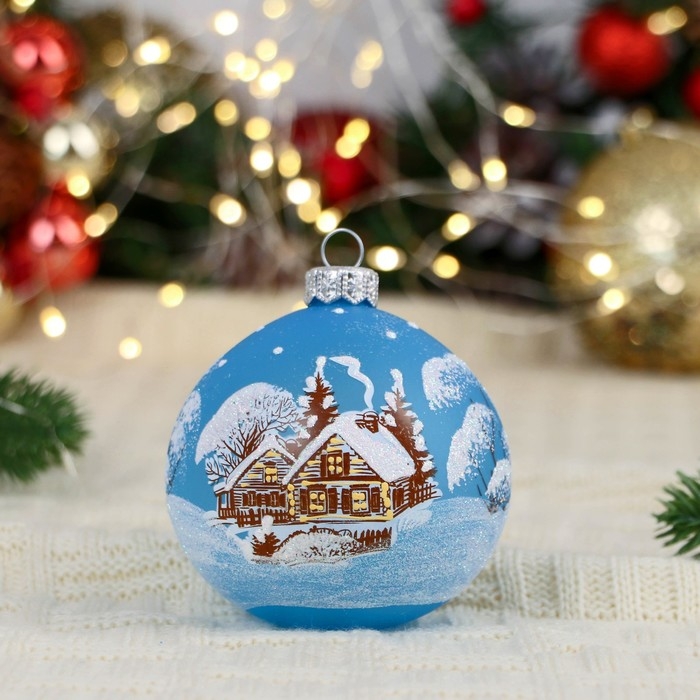 Шар "Зимний  2 "     8,5 см, микс