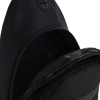 Сумка-слинг из текстиля, 3 наружных кармана, цвет синий Сумка-слинг из текстиля, 3 наружных кармана, цвет синий