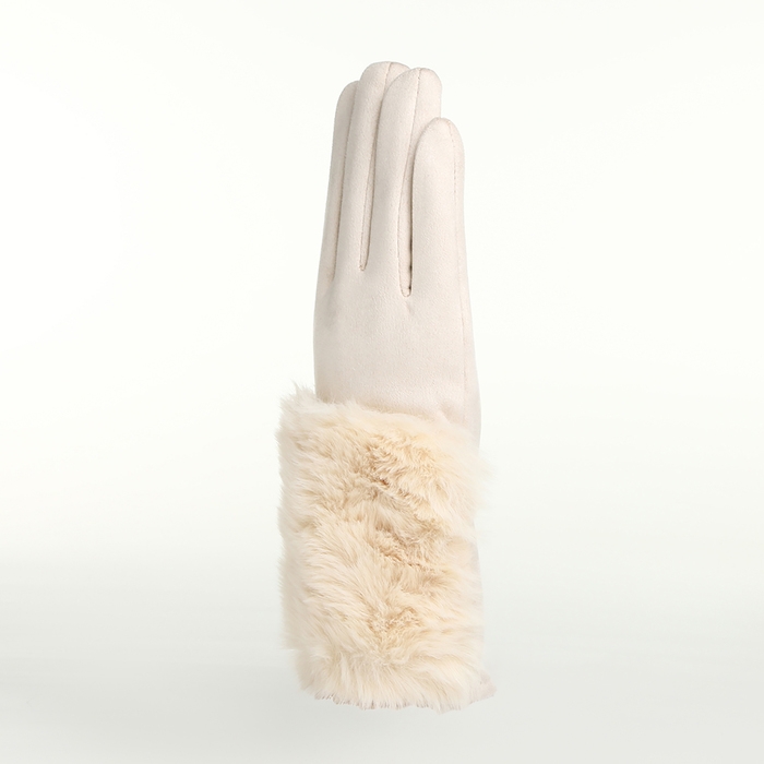 Перчатки женские, безразмерные, без утеплителя, цвет бежевый