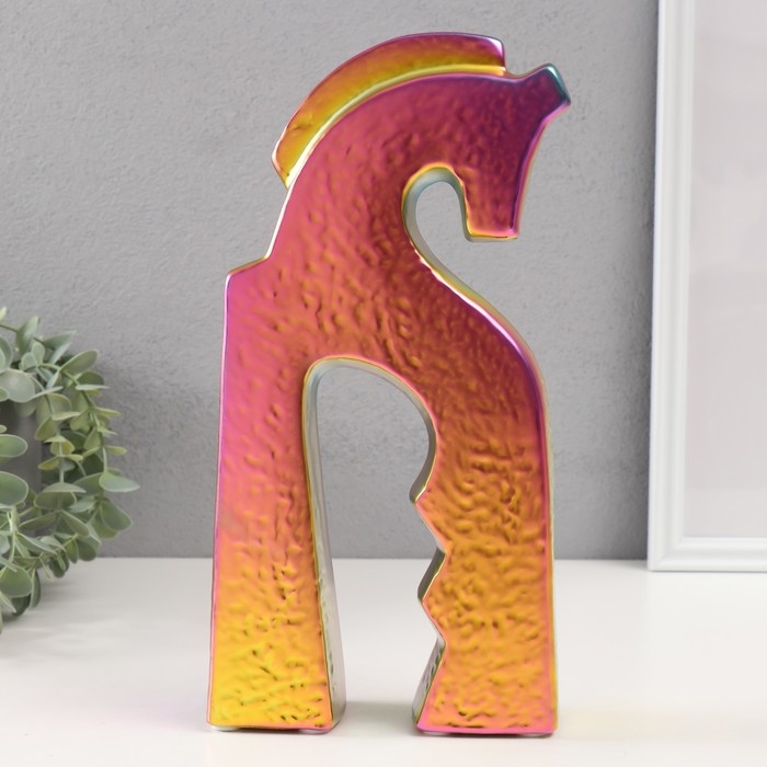 Сувенир керамика Сувенир керамика "Верный конь" зеленый хамелеон 4,8х14,5х29 см