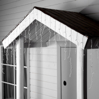 Гирлянда &laquo;Бахрома&raquo; 3 &times; 0.6 м, IP44, УМС, белая нить, 160 LED, свечение тёплое белое, мерцание белым, 220 В