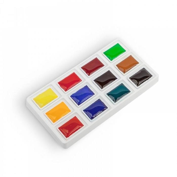 Акварель художественная в кюветах, 12 цветов х 2.5 мл, ЗХК Акварель художественная в кюветах, 12 цветов х 2.5 мл, ЗХК "Сонет", "Пленэр", 35411879