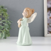 Сувенир керамика "Девочка-ангел в зелёном платье с лирой в руках" 7х5,5х12,2 см Сувенир керамика "Девочка-ангел в зелёном платье с лирой в руках" 7х5,5х12,2 см