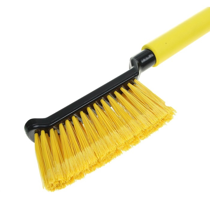 Щетка сметка, со скребком, Black&Blue, ВВ1004, мягкая ручка, 42 см, МИКС