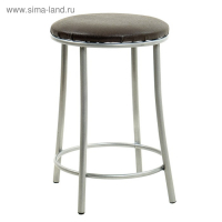 Табурет "Ультра" с кольцом, Серебристый металлик/шоколад