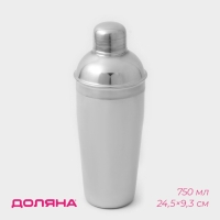 Шейкер из нержавеющей стали Доляна, 750 мл, цвет хромированный Шейкер из нержавеющей стали Доляна, 750 мл, цвет хромированный